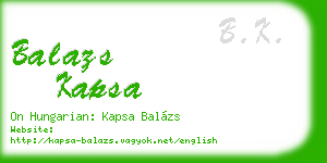 balazs kapsa business card