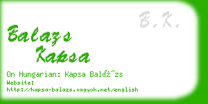 balazs kapsa business card